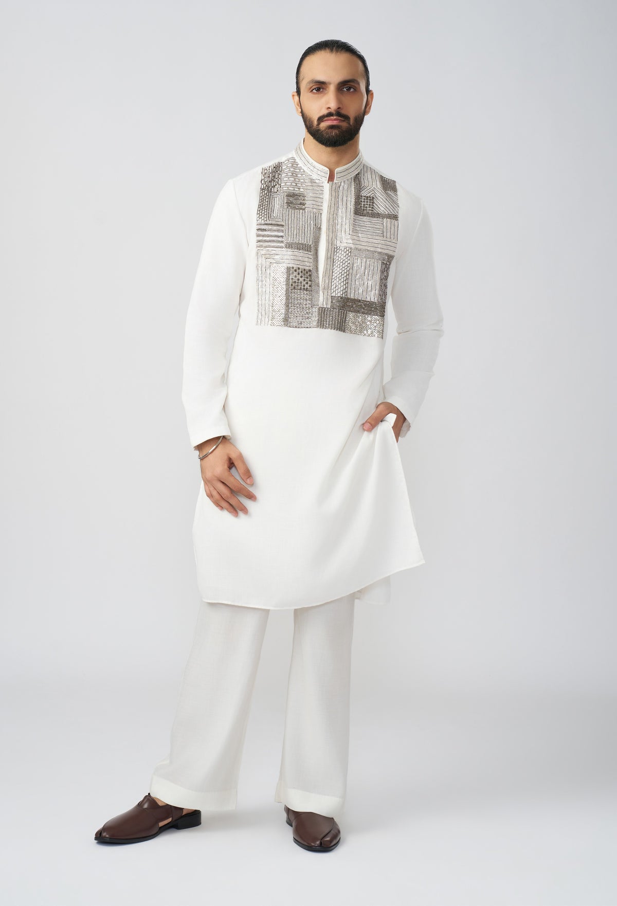Pitta Mosaic Kurta - Off White