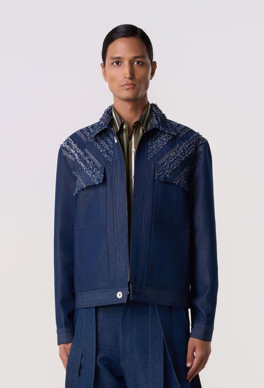 Raw-Edge Trucker Shacket