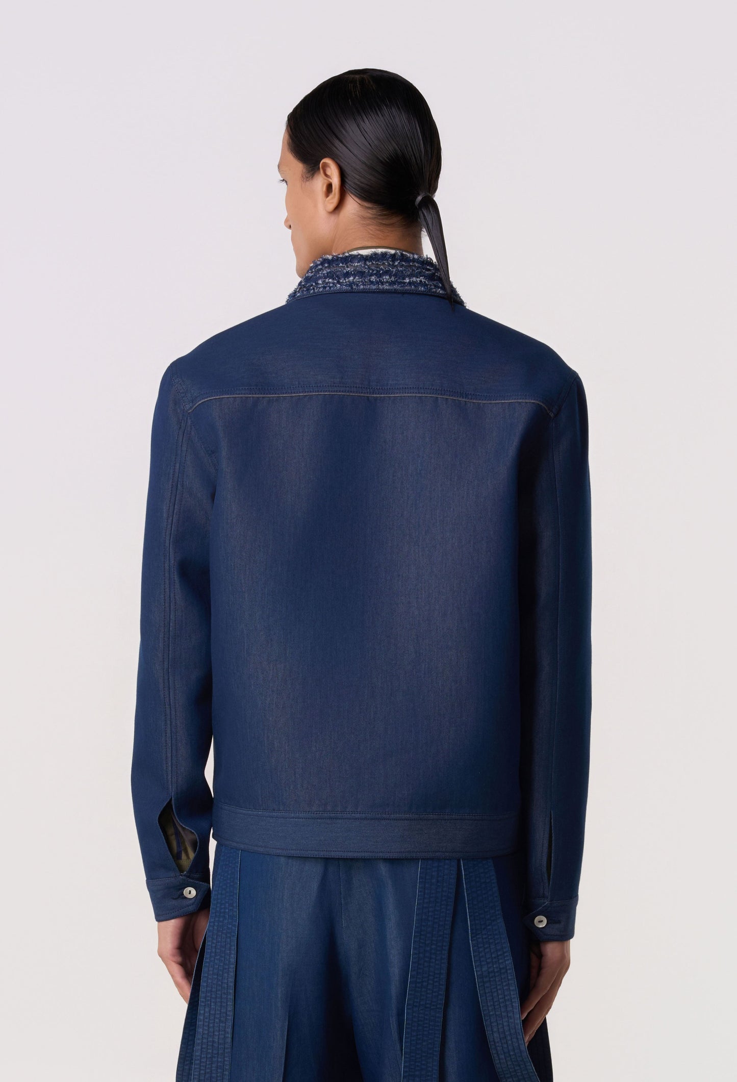 Raw-Edge Trucker Shacket