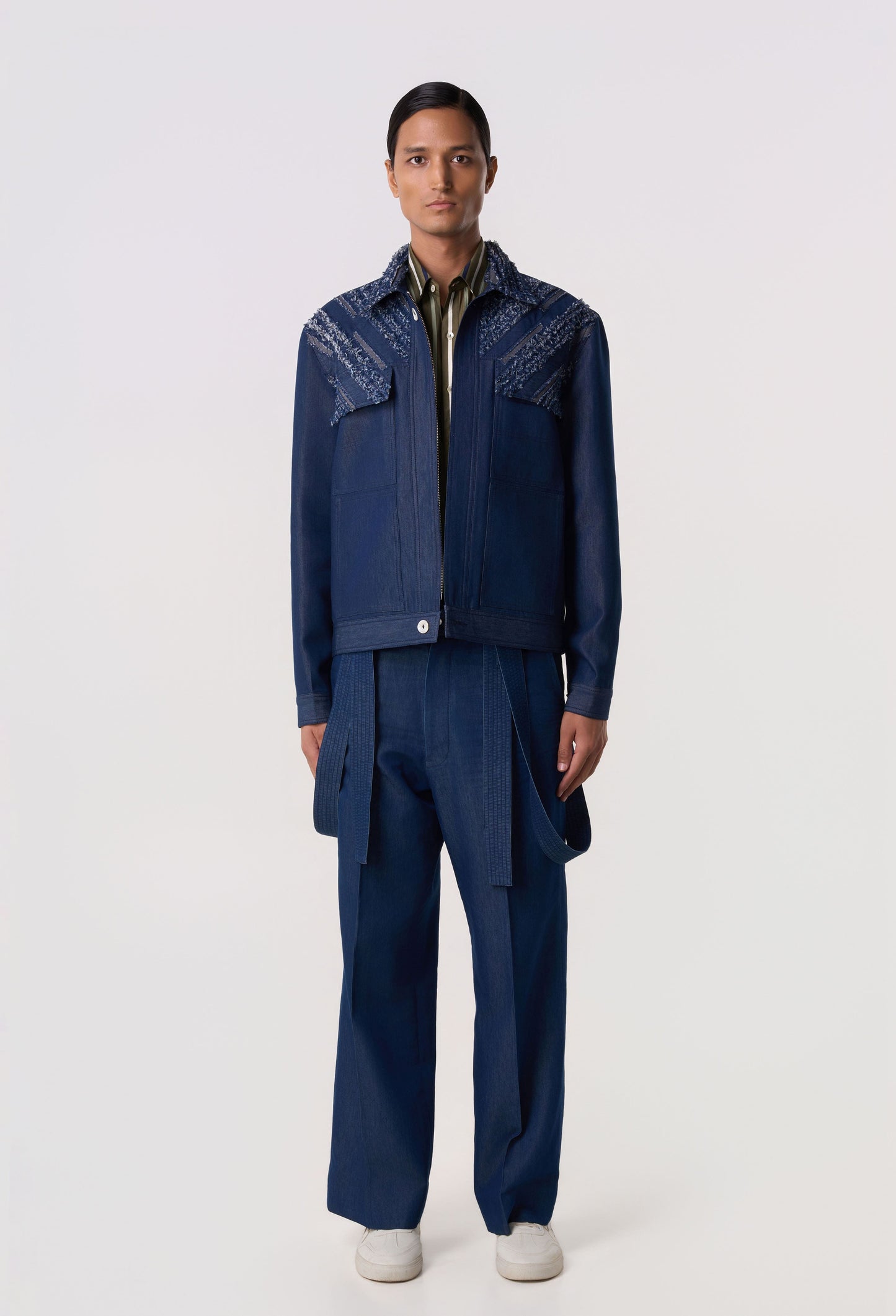 Raw-Edge Trucker Shacket