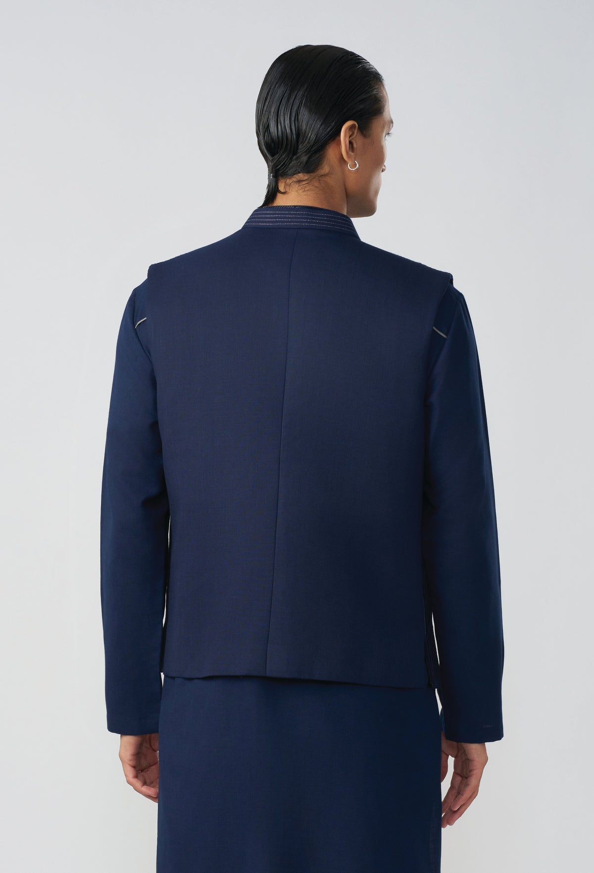 Riviera Stripe Bandi Jacket - Navy Blue