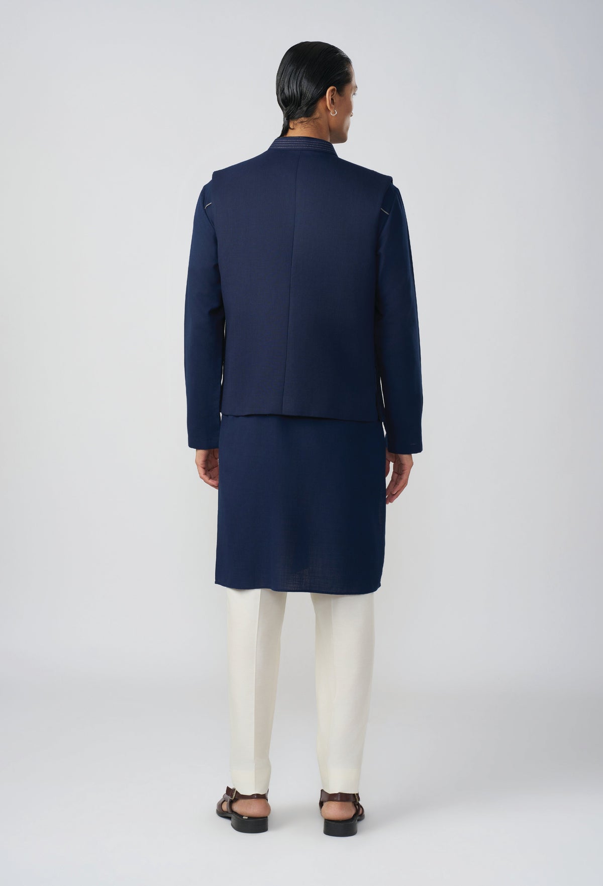 Riviera Stripe Bandi Jacket - Navy Blue