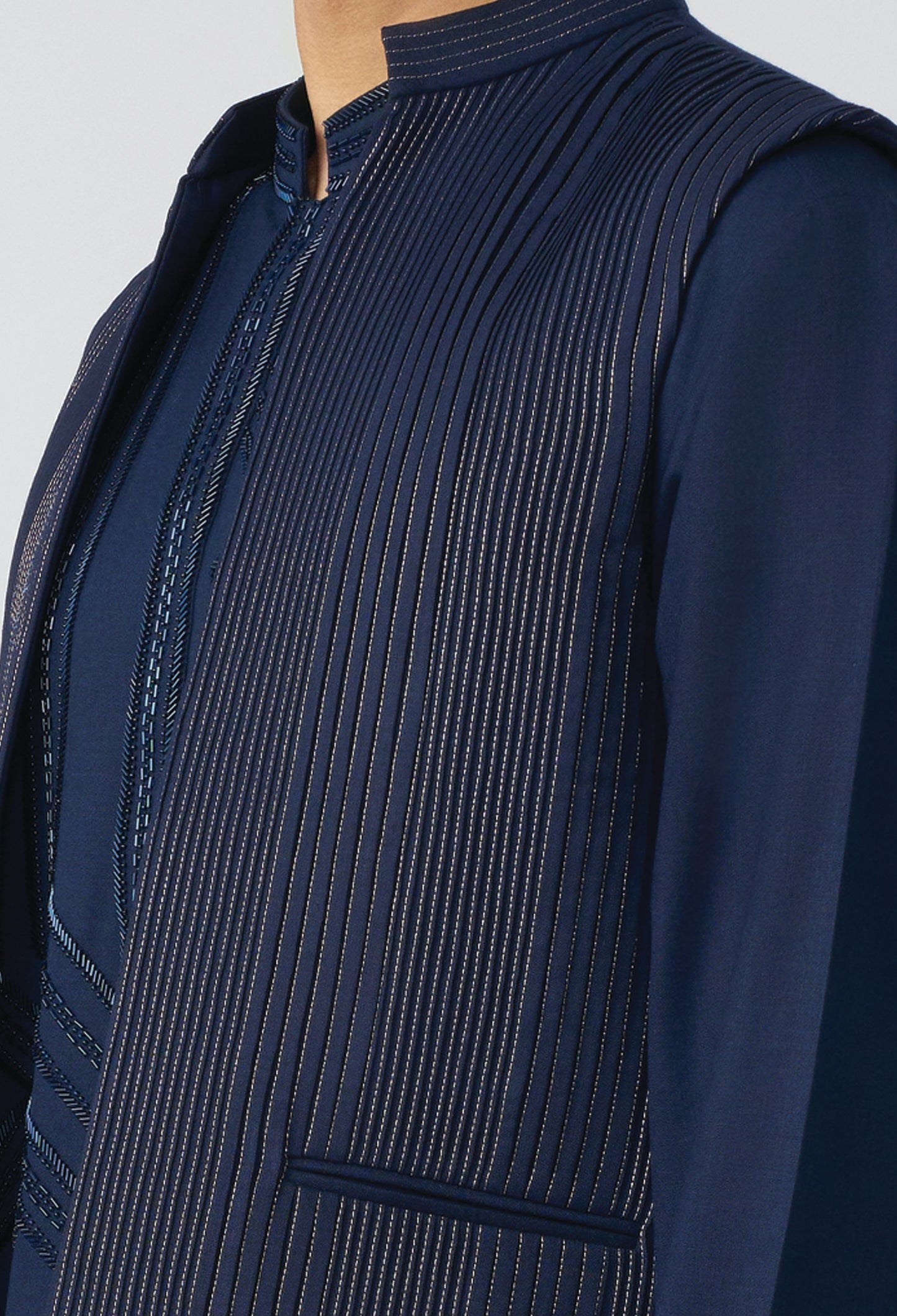 Riviera Stripe Bandi Jacket - Navy Blue