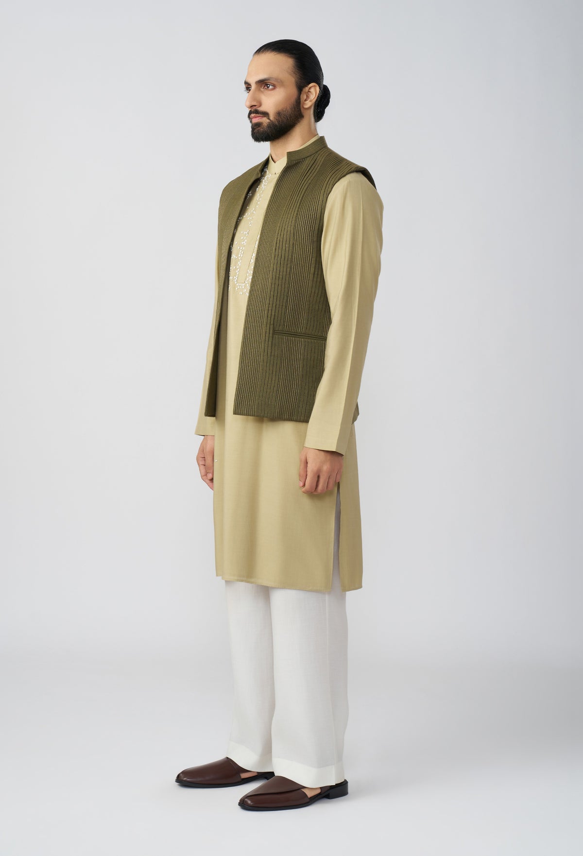 Riviera Stripe Bandi Jacket - Olive