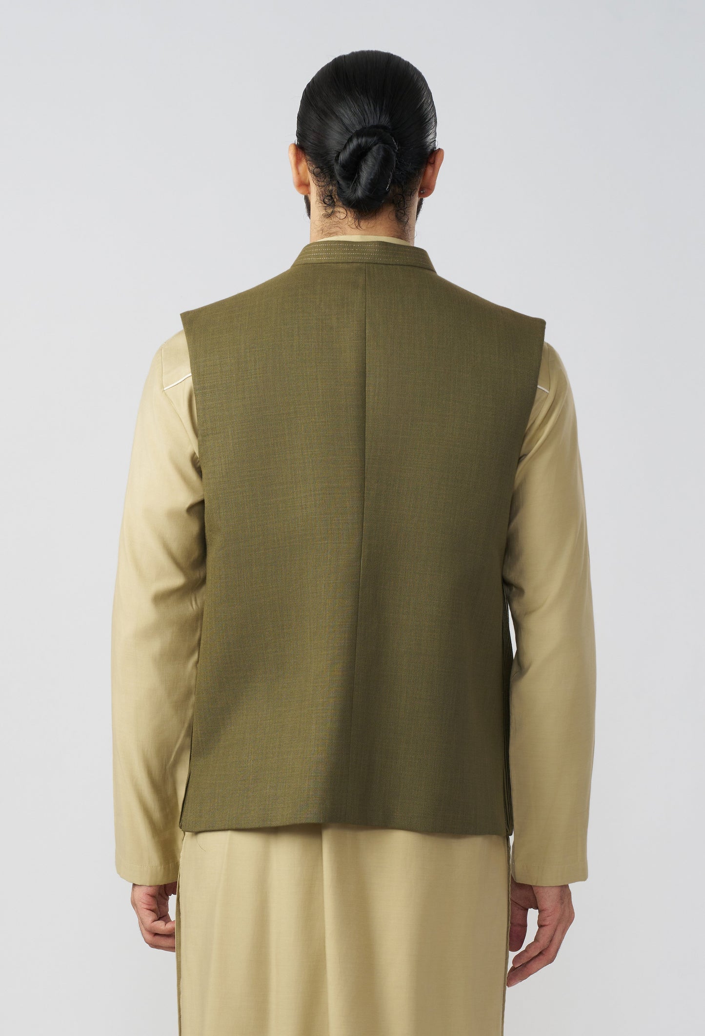 Riviera Stripe Bandi Jacket Set - Olive
