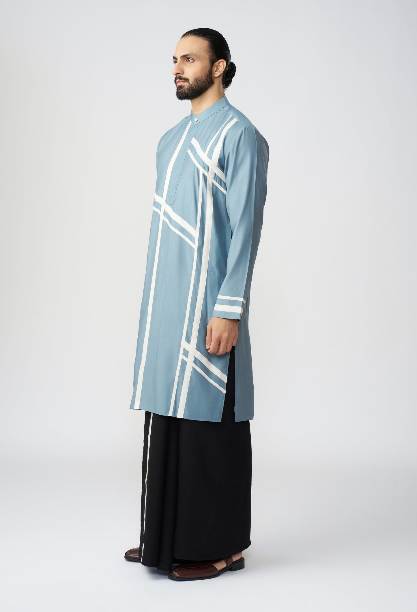 Scaffold Kurta - Blue Ash Grey