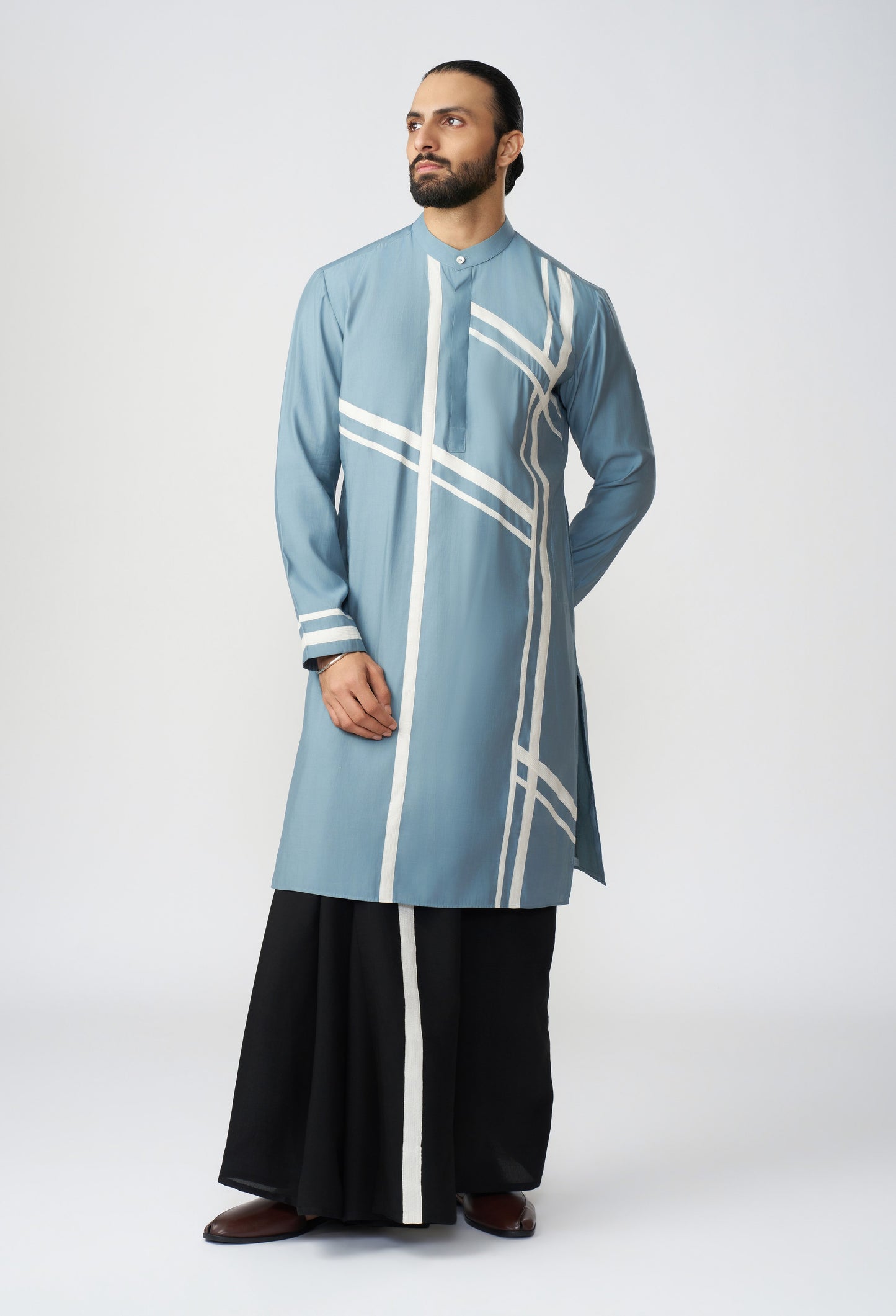 Scaffold Kurta - Blue Ash Grey