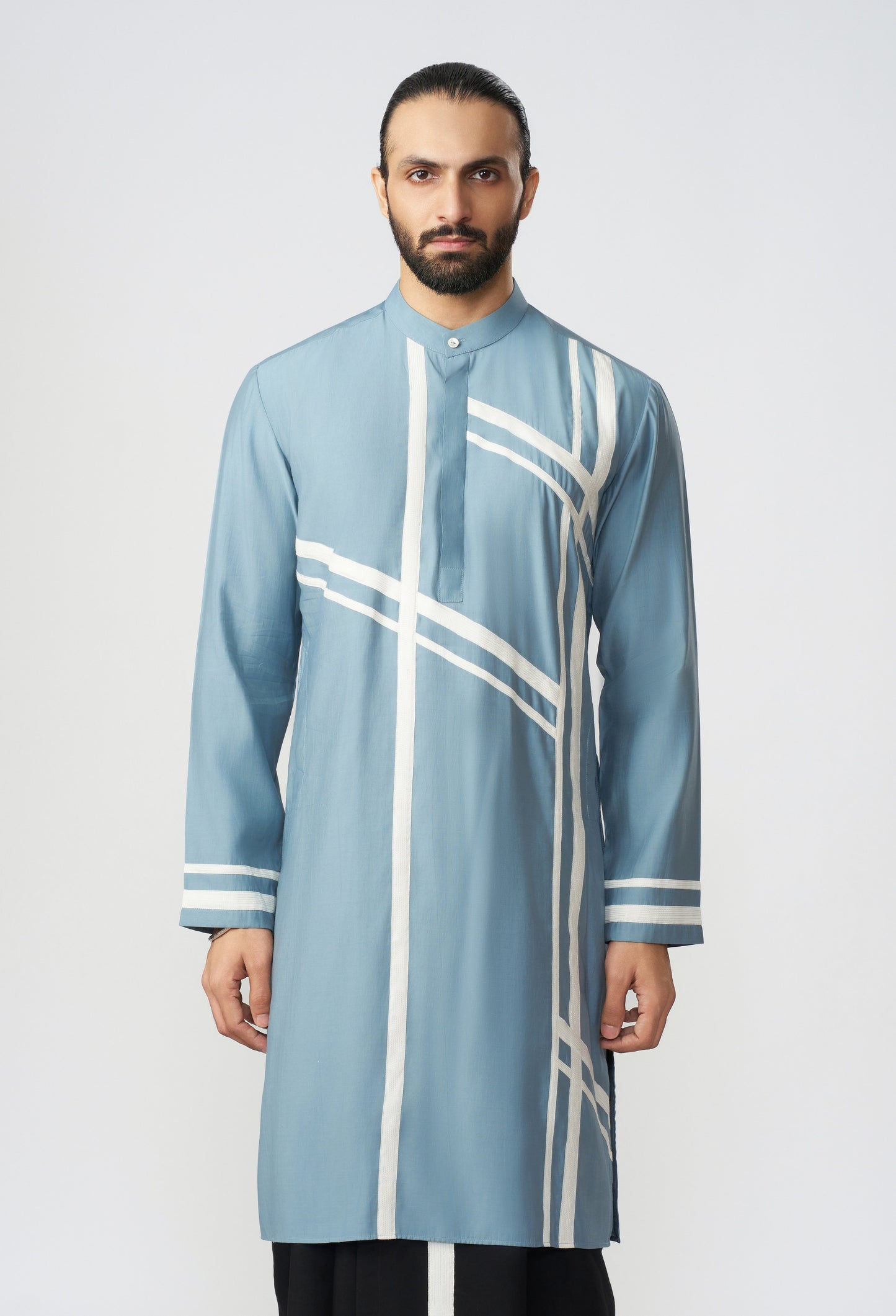 Scaffold Kurta Set & Veshti - Ash Grey