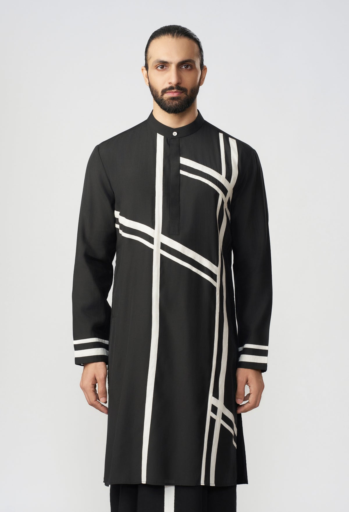 Scaffold Kurta Set & Veshti - Black