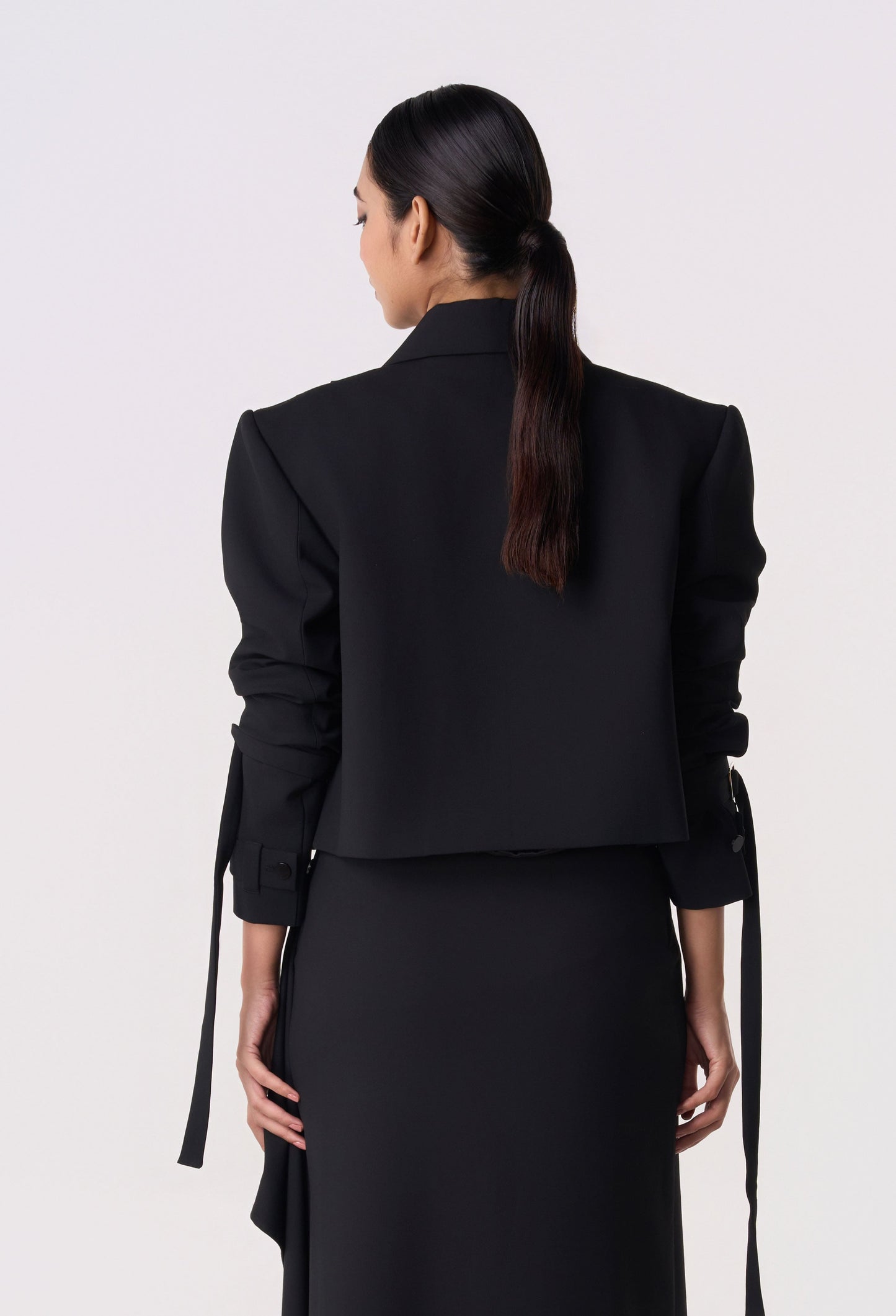 Studded Grid Cropped Jacket