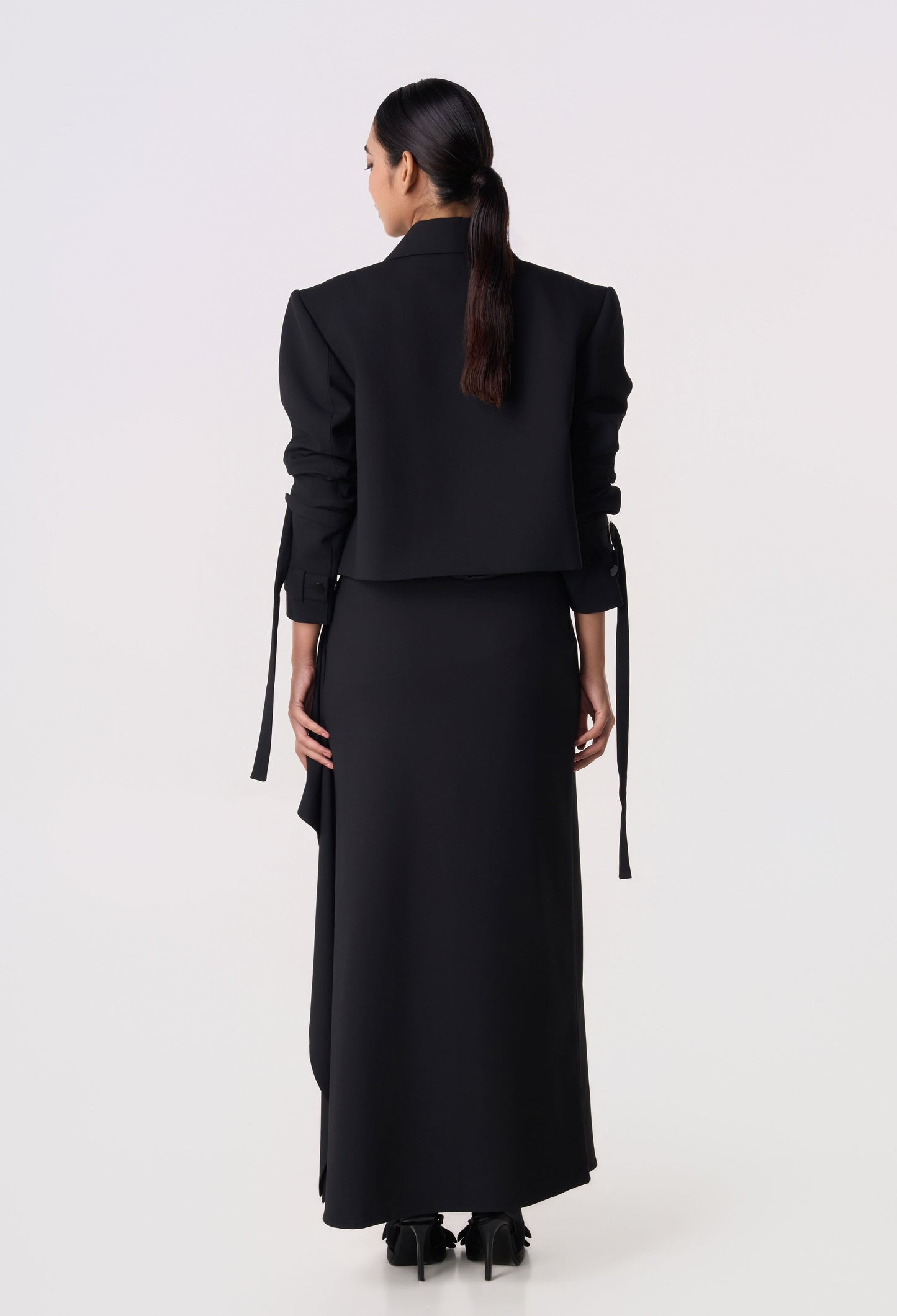 Studded Grid Cropped Jacket