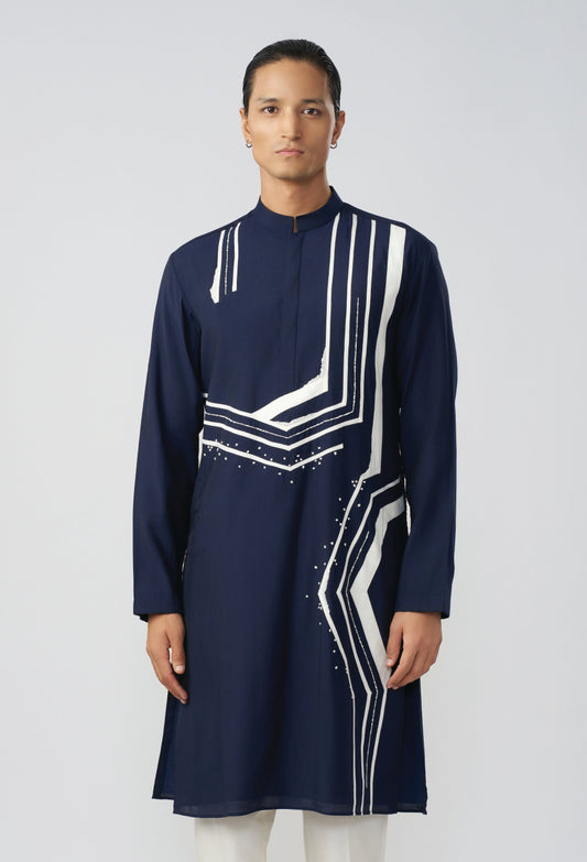 Wayward Kurta - Navy Blue